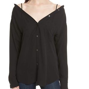 Theory Tamalee Silk Top Size S. Black